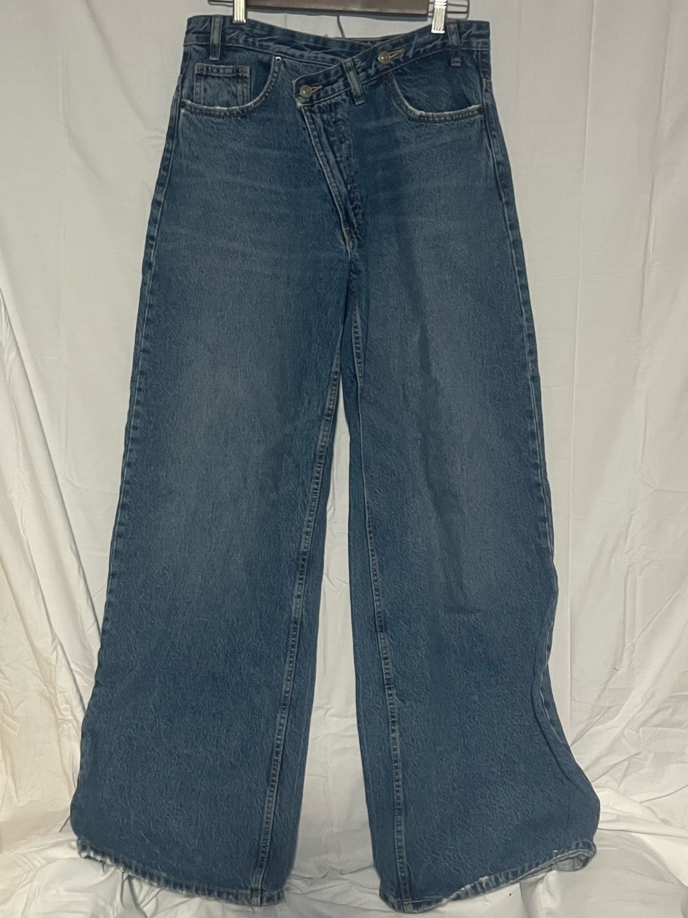 Zara Dark Blue Wide-Leg Jeans